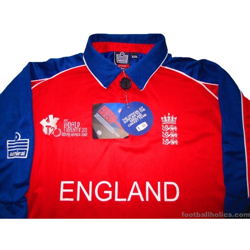 2007 England Cricket 'ICC World' Admiral Twenty20 Shirt *w/Tags*