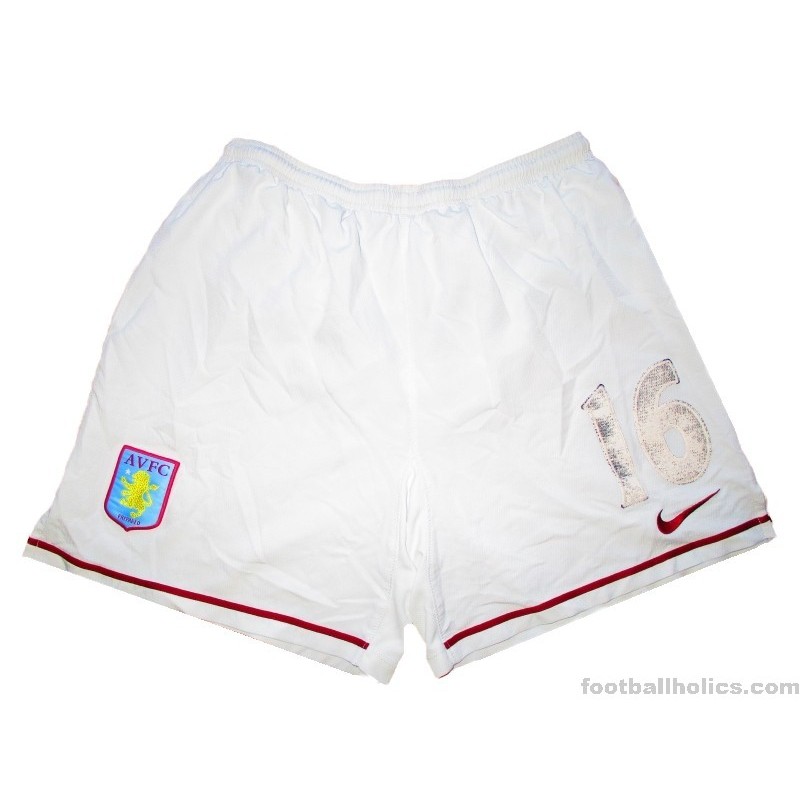 2007-08 Aston Villa Nike Match Worn Home Shorts #16