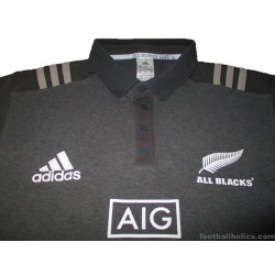 2017-18 New Zealand Rugby Adidas Player Issue Polo Shirt 'Luke W' (Whitelock)