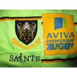 2010-11 Northampton Saints Rugby Burrda Match Worn Away Shirt (Waller) #17