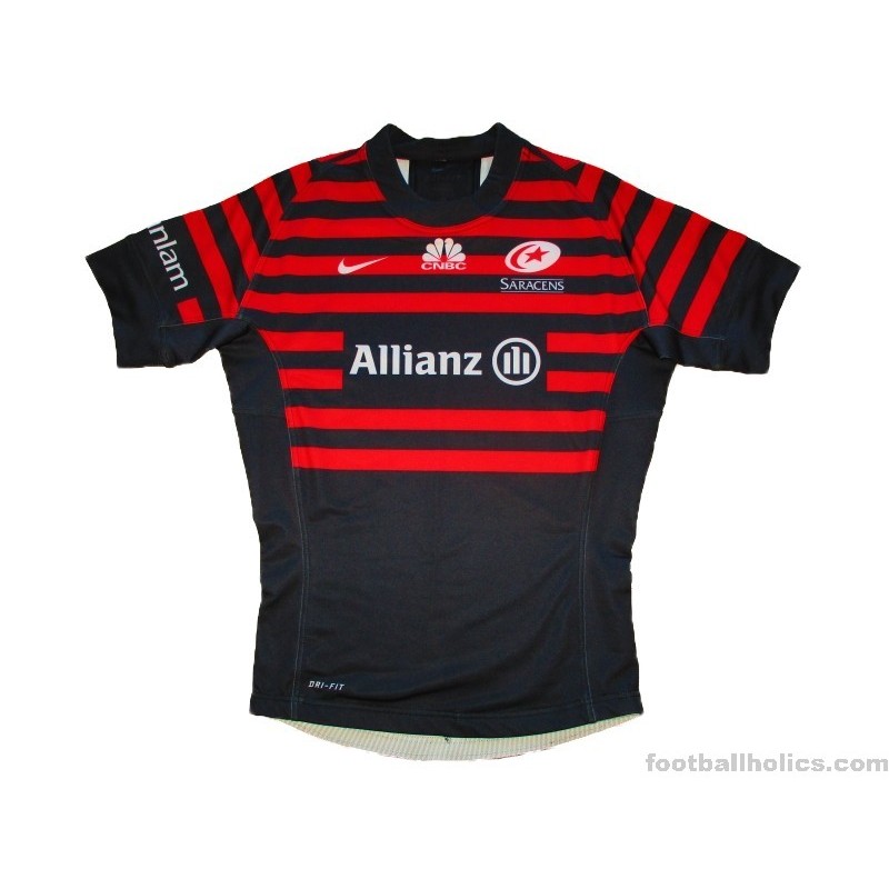 2013-14 Saracens Rugby Nike Player Issue Home Shirt