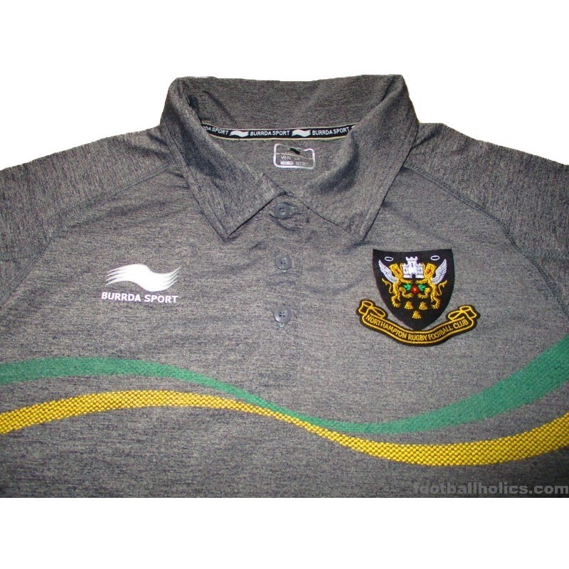 2013-14 Northampton Saints Burrda Sport Player Issue Polo Shirt