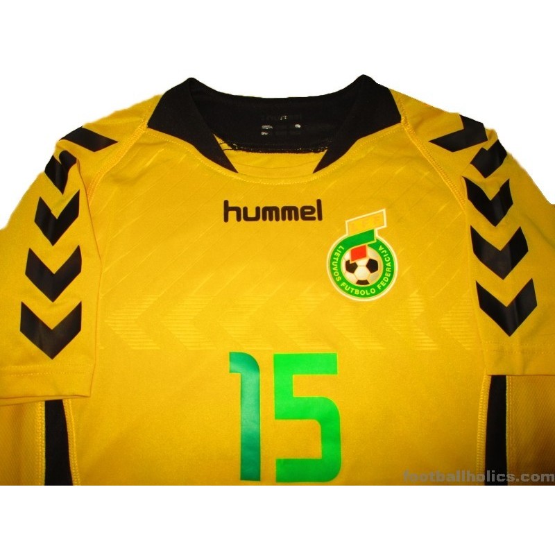 2012-15 Lithuania Hummel Match Issue Home Shirt #15