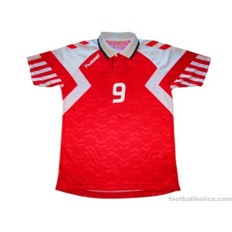 1992 Denmark Hummel Retro Home Shirt Povlsen #9