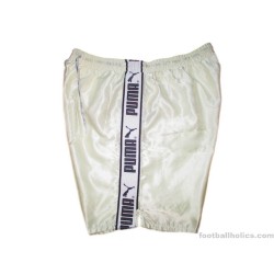 1980s Puma Vintage White Shiny Nylon Shorts