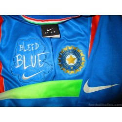 2010-13 India Cricket Nike 'Bleed Blue' ODI Jersey